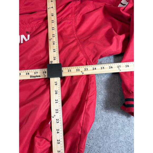Vintage 90s Wisconsin Badgers Windbreaker Jacket Mens Medium Red Pullover Reebok - Picture 4 of 6